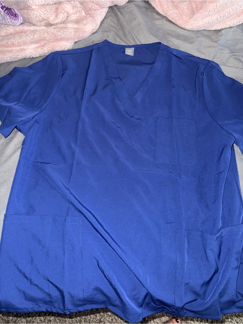 Women’s Royal Blue V-Neck Scrub Top comes with 2 tops